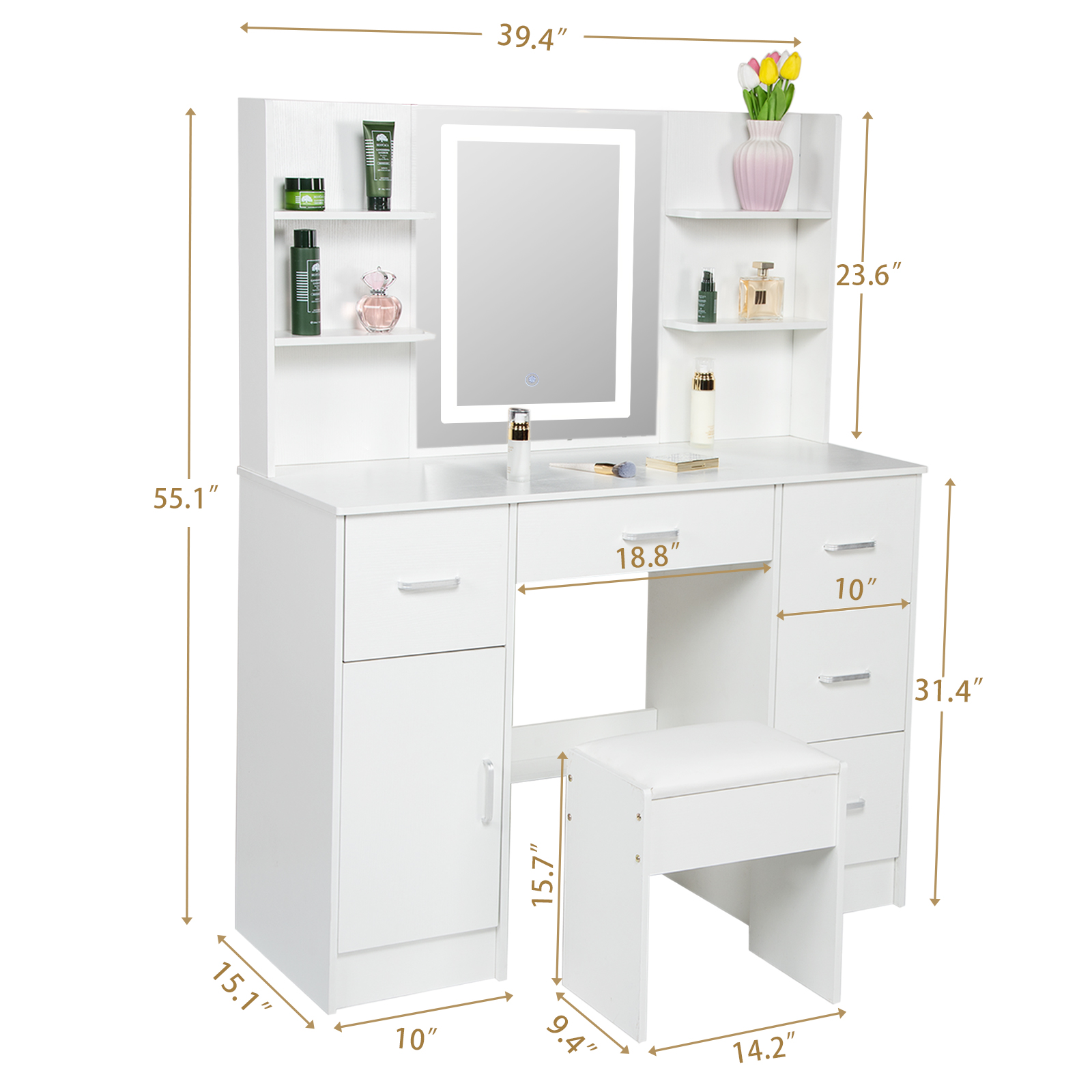 LED 조명 화장대 세트, 대형 조명 거울이 있는 메이 - Beauty Makeup Vanity Set 리뷰 및 가격